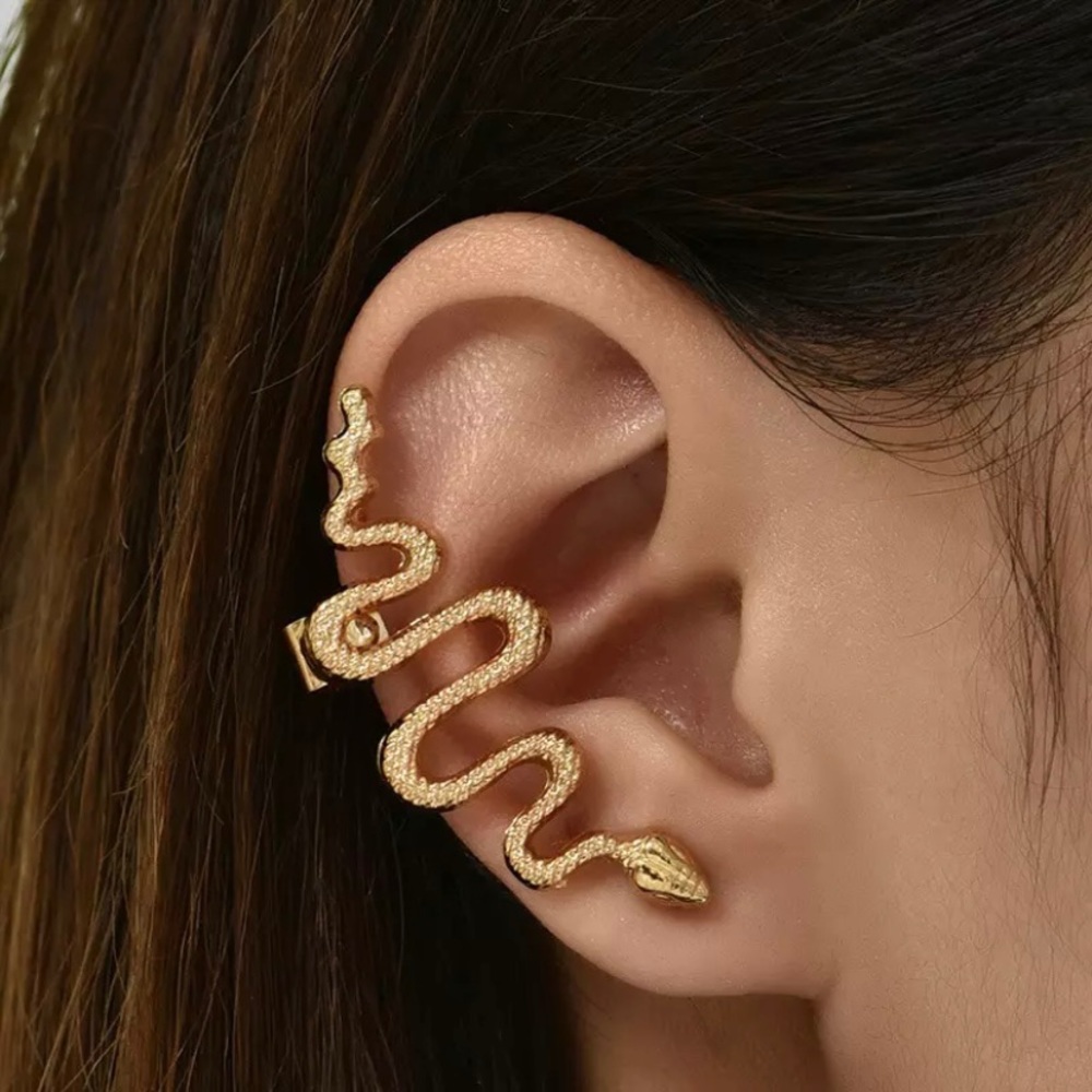 NEW Gold Snake Cuff 1 Piece Statement Earring